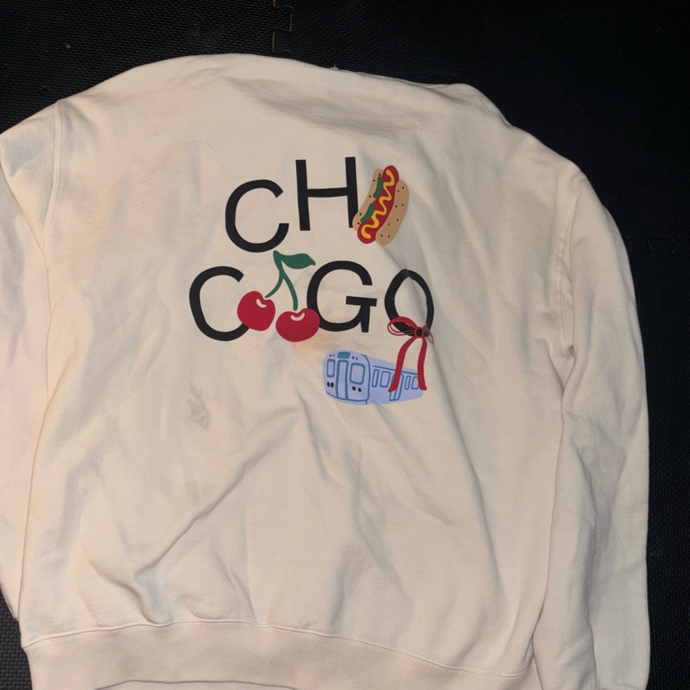 Cozy White Hoodie with Embroidered Design - Picture 3 of 5